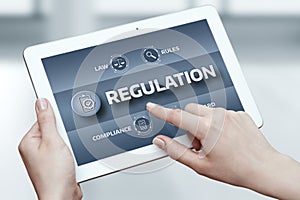 Regulation Compliance Rules Law Standard Business Technology concept photo