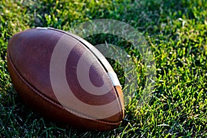 A Regulation Football on a Natural Grass Field