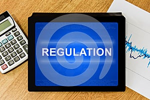 Regulation word on digital tablet