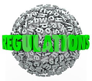 Regulations Word Letter Ball Sphere Rules Laws Guidelines photo