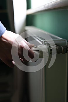 Regulator of heating system radiator in the bedroom
