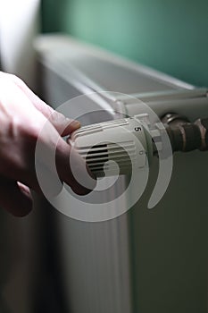 Regulator of heating system radiator in the bedroom