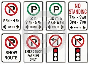 Regulatory road signs in Ontario - Canada