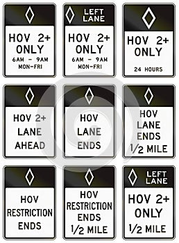 Regulatory United States MUTCD road signs