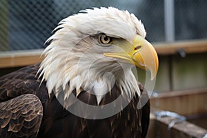 a rehabilitated eagle preparing for release