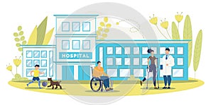 Rehabilitation Center for Disabled People Vector