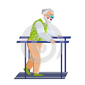 Rehabilitation Exercise Making Old Man Vector