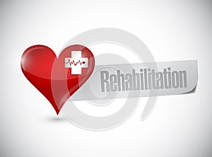 Rehabilitation heart sign illustration design
