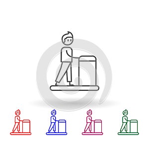 Rehabilitation, physiotherapy, man multi color icon. Simple thin line, outline  of physiotherapy icons for ui and ux,