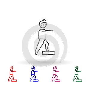 Rehabilitation, physiotherapy, man multi color icon. Simple thin line, outline  of physiotherapy icons for ui and ux,