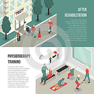 Rehabilitation And Physiotherapy Training Banners
