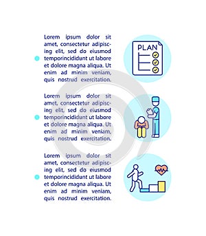 Rehabilitation and self management programs concept icon with text