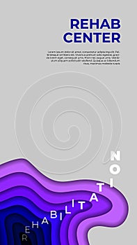 Rehabilitation vector template. Psychotherapy, rehab. Rehabilitation of drug addicts, alcoholics. Brochure template design. Health