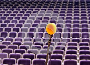 Rehearsal microphone on stage photo