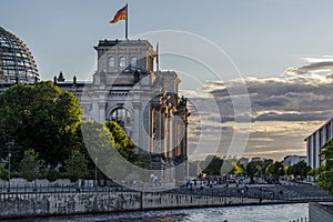 Reich Parliament building in Berlin, Germany.