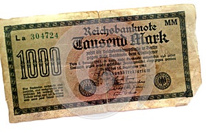 Reichs bank note Tousend Mark