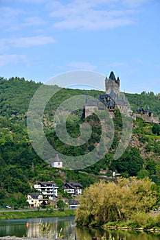 Reichsburg in Cochem at Moselle river in Germany