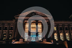 Reichstag in Berlin, Germany at night