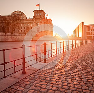 The Reichstag building (Bundestag), Berlin Germany