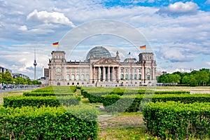 Reichstag building Bundestag - parliament of Germany in Berlin