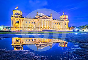 The Reichstag building (Deutscher Bundestag) a historical edifi