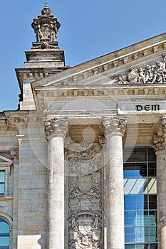 Reichstag building facade fragment. Berlin, Germany