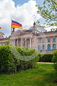 Reichstag Building and German Flag, Berlin