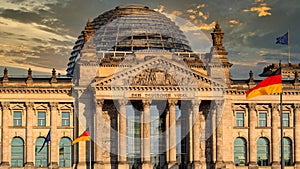 Reichstag building, seat of the German Parliament (Deutscher Bundestag) in Berlin, Germany