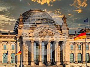 Reichstag building, seat of the German Parliament (Deutscher Bundestag) in Berlin, Germany