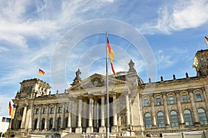 Reichstag building, seat of the German Parliament Deutscher Bundestag, in Berlin, Germany