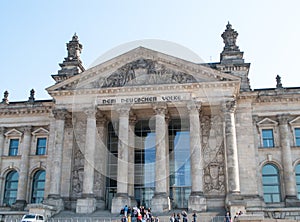 Reichstag building, seat of the German Parliament Deutscher Bundestag , in Berlin, Germany
