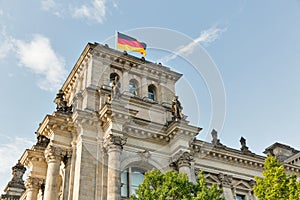 Reichstag building tower, seat of the German Parliament. Berlin, Germany