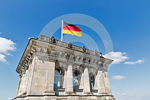 Reichstag building tower, seat of the German Parliament. Berlin, Germany