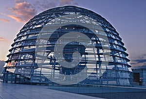 Reichstag dome at sunset photo
