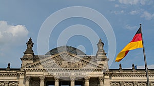 Reichstag with the german flag