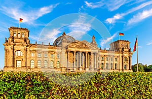 The Reichstag or German Government building, side view, Berlin, Germany