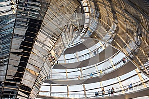 Reichstag glass dome of the Parliament in Berlin (Bundestag)