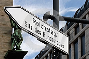 Reichstag and Sitz des Bundestages Sign photo