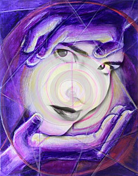 Reiki Healing Hands Painting Creative Artist Portrait