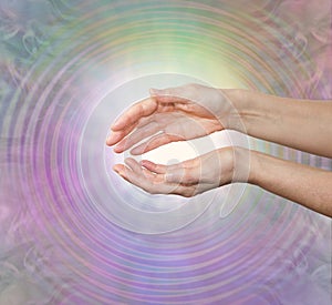 Reiki Master working with healing vibes