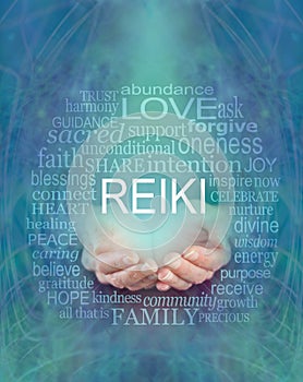 REIKI words of wisdom word cloud