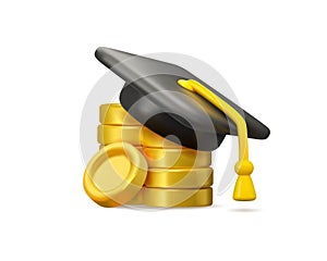 Reimbursement of education expenses vector 3d icon photo