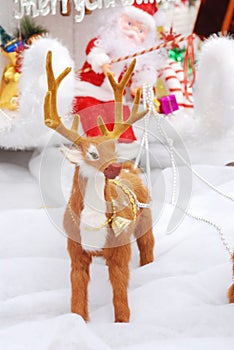 Rein deer cart and Santa Clause