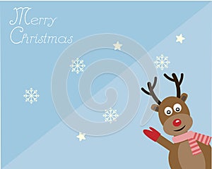 Rein deer in merry Christmas card photo