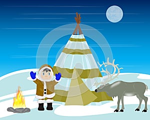 Reindeer breeder on north