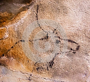 Rock painting of a reindeer photo