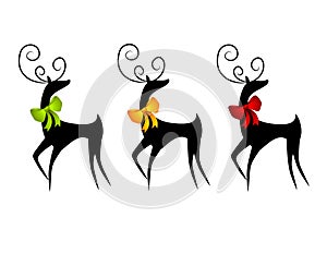 Reindeer or Deer Wearing Christmas Bows