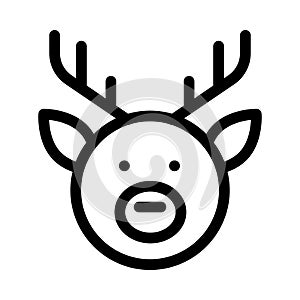 Reindeer face Isolated Vector icon that can be easily modified or edited