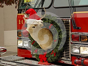 Reindeer on Firetruck