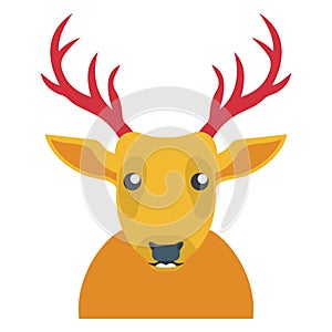 Reindeer Head Vector icon which can be easily modified or edit